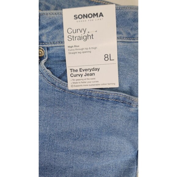 Sonoma Jeans Blue High Rise Curvy Straight Womens 8L New with Tags - Picture 3 of 8